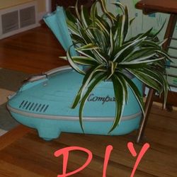 Vintage Compact Vacuum Cleaner Canister 1950s Diy Planter Flower Pot Idea 
