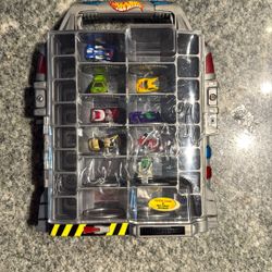 Small Micro Mimi HOTWHEELS CARRYING CASE  COMES WITH  8 Micro Mine Hotwheels