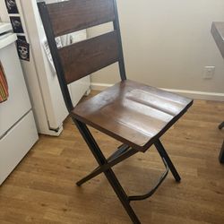 Dining room metal frame wood chairs (two new in box)