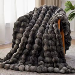 Brand new in box Anysay Faux Fur Throw Blanket, 1000GSM Fluffy Soft Bubble Blanket 50''*60'' Cozy Plush Warm and Thick Blanket for Couch Bed, Fuzzy Ra