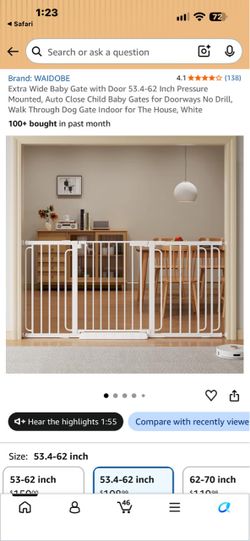 WAIDOBE Extra Wide Baby Gate with Door
