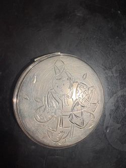 2.8 ozs of 95% silver Japanese compact mirror