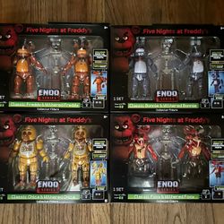New FNAF Five Nights At Freddys Jazwares Bonnie Freddy Chica Foxy Endo Series 1 set  