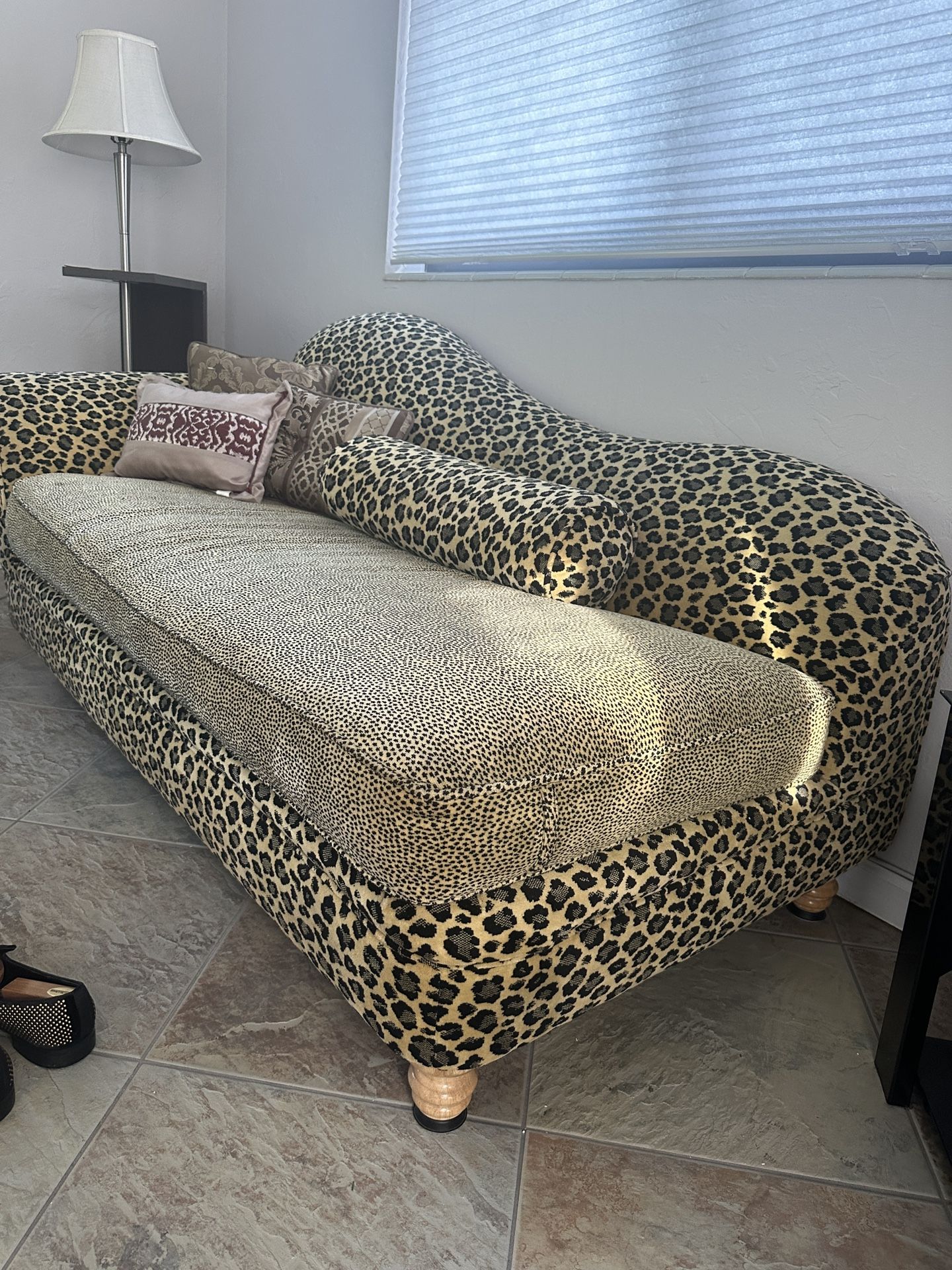 Leopard Print Chaise Lounge 