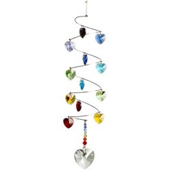 Crystal Spiral - Rainbow Hearts - Suncatcher