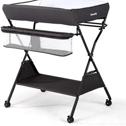 Sweeby Infant Changing Table with Changing Pad- Dark Black