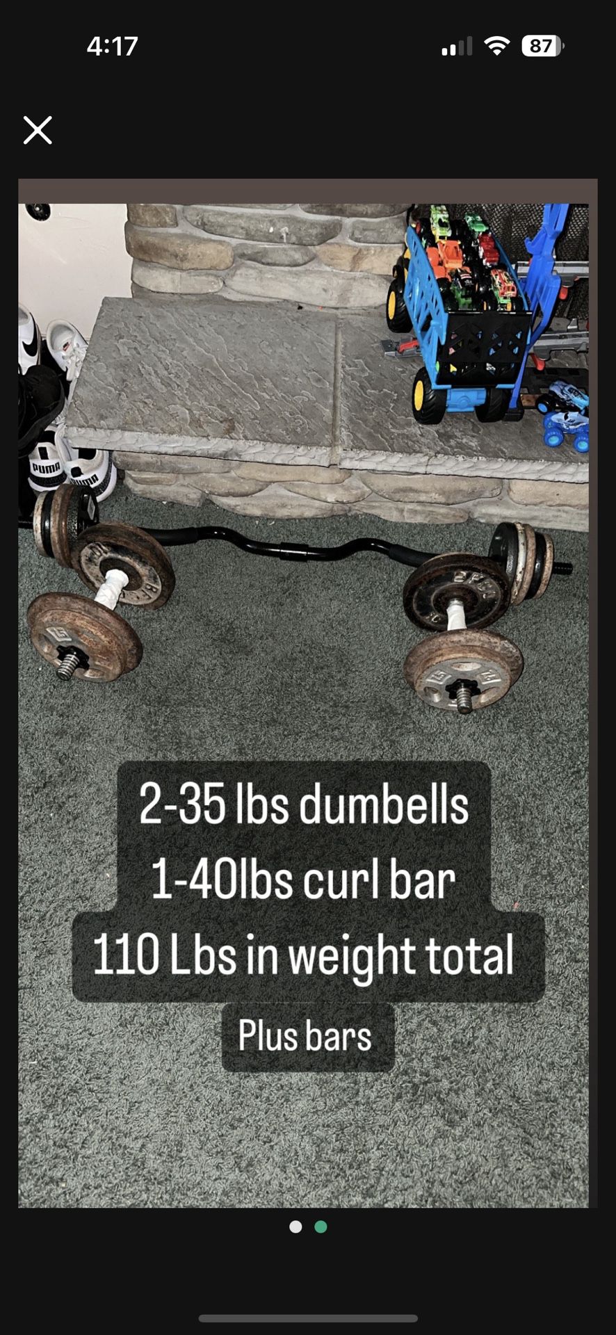 Dumbells An Curl Bar An Weight 