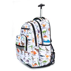 Dino Rolling Travel Backpack Single Handle Dinosaur Wheeled School Bookbag