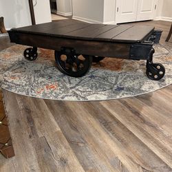 Antique Restored Lineberry Factory Cart . Coffee Table 