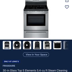 Frigidaire 30-in Glass Top 5 Elements 5.4-cu ft Steam Cleaning Freestanding Electric Range