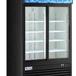 Commercial Refrigerator Two Section Glass Door