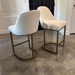 Linen And Gold Counter Stools (set of 2)