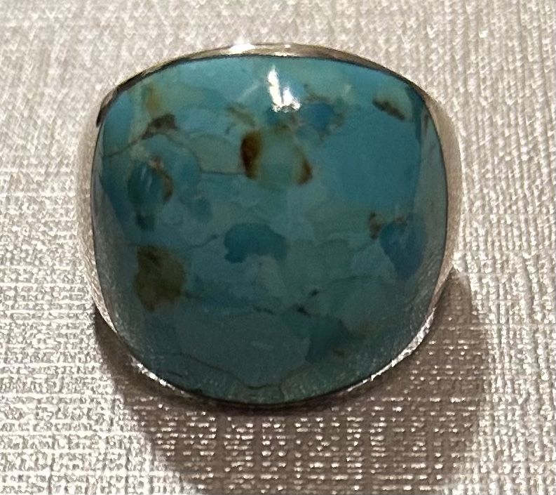 Blue Kingman Turquoise Sterling Silver Ring