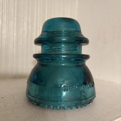 Vintage Hemingray 42 Aqua Blue Green Electric Pole Glass Insulator Made in USA