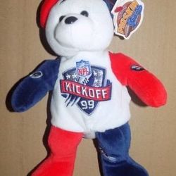 RARE NATIONAL FOOTBALL LEAGUE 1999 KICKOFF BEANIE BEAR