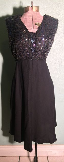 Vintage 1960s cocktail dress iridescent sequins medium