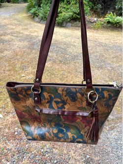 Patricia Nash Leather Tote Bag - Sienna Sunset Floral Print