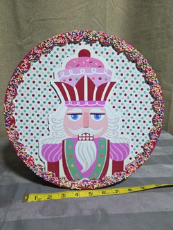 Nutcracker Candy Sprinkle Round Holiday Sign