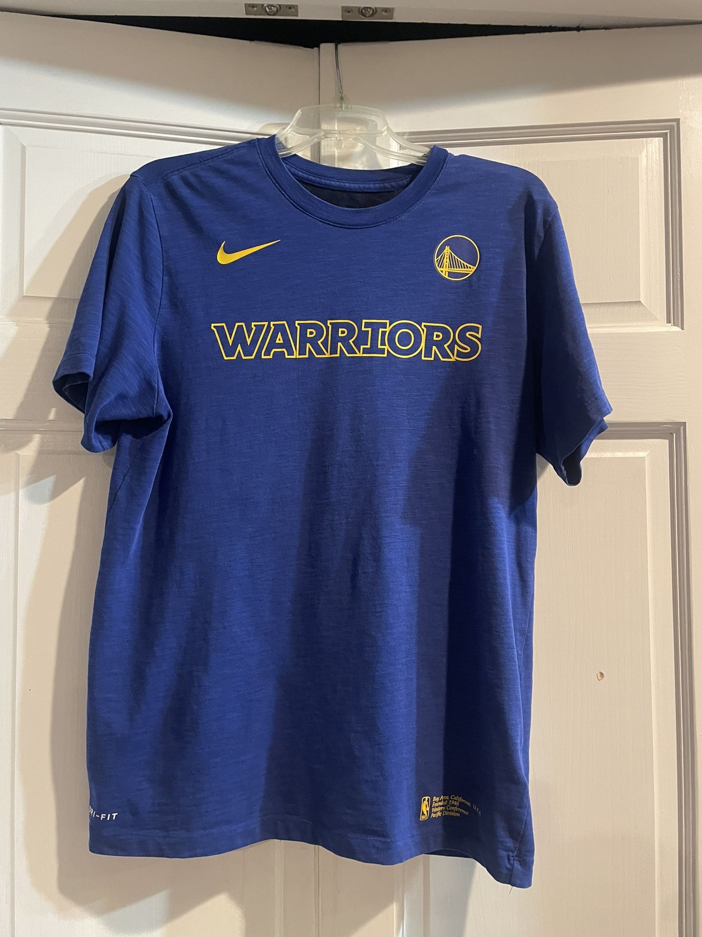 Men’s Nike Golden State Warriors NBA Blue Shirt, Dri-Fit, Size Medium