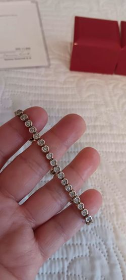 genuine diamond tennis bracelet