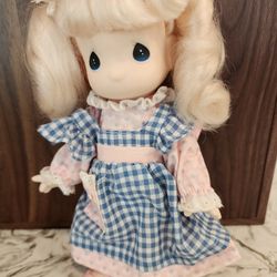 Precious Moments Dolls of World Doll USA America Country Gingham Dress Vintage