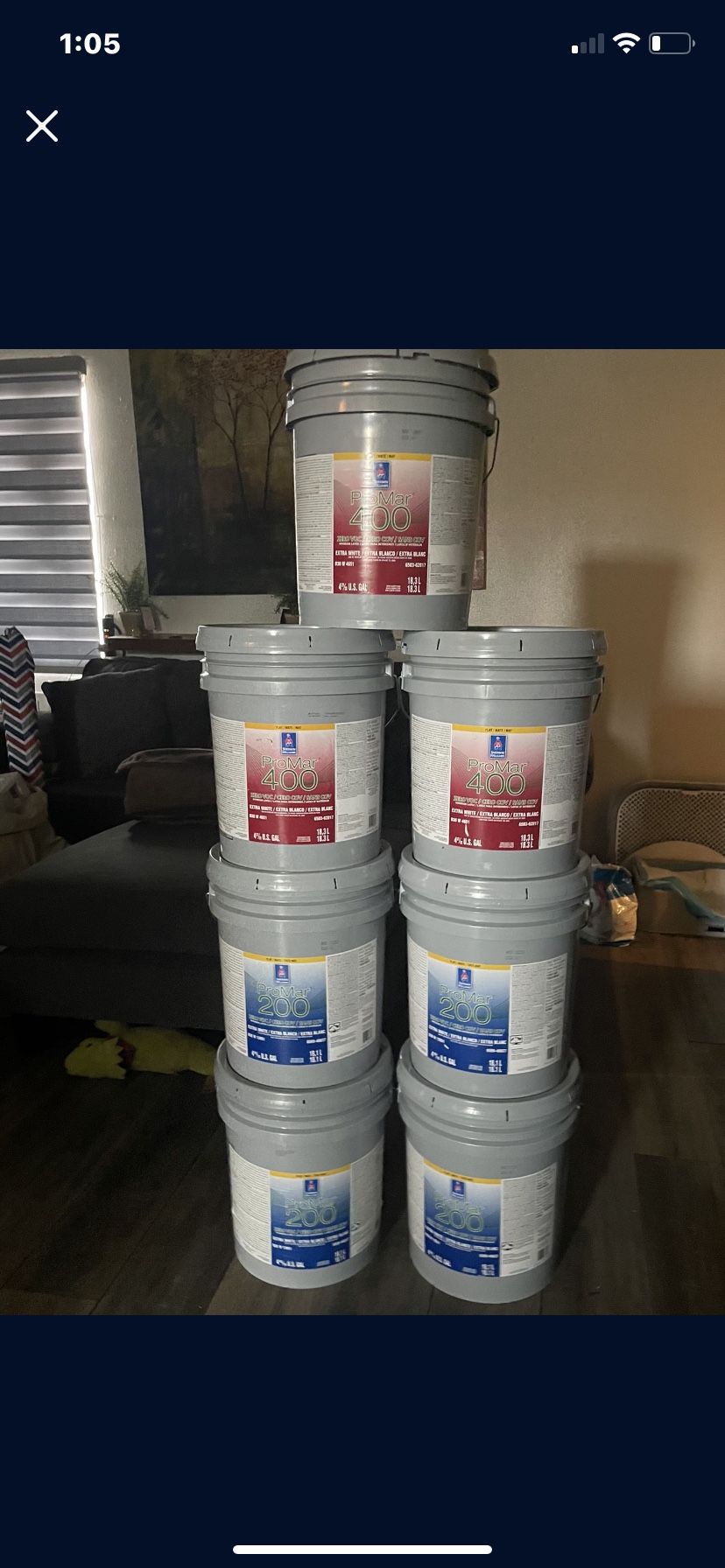 Flat Paint 7 Buckets Color White