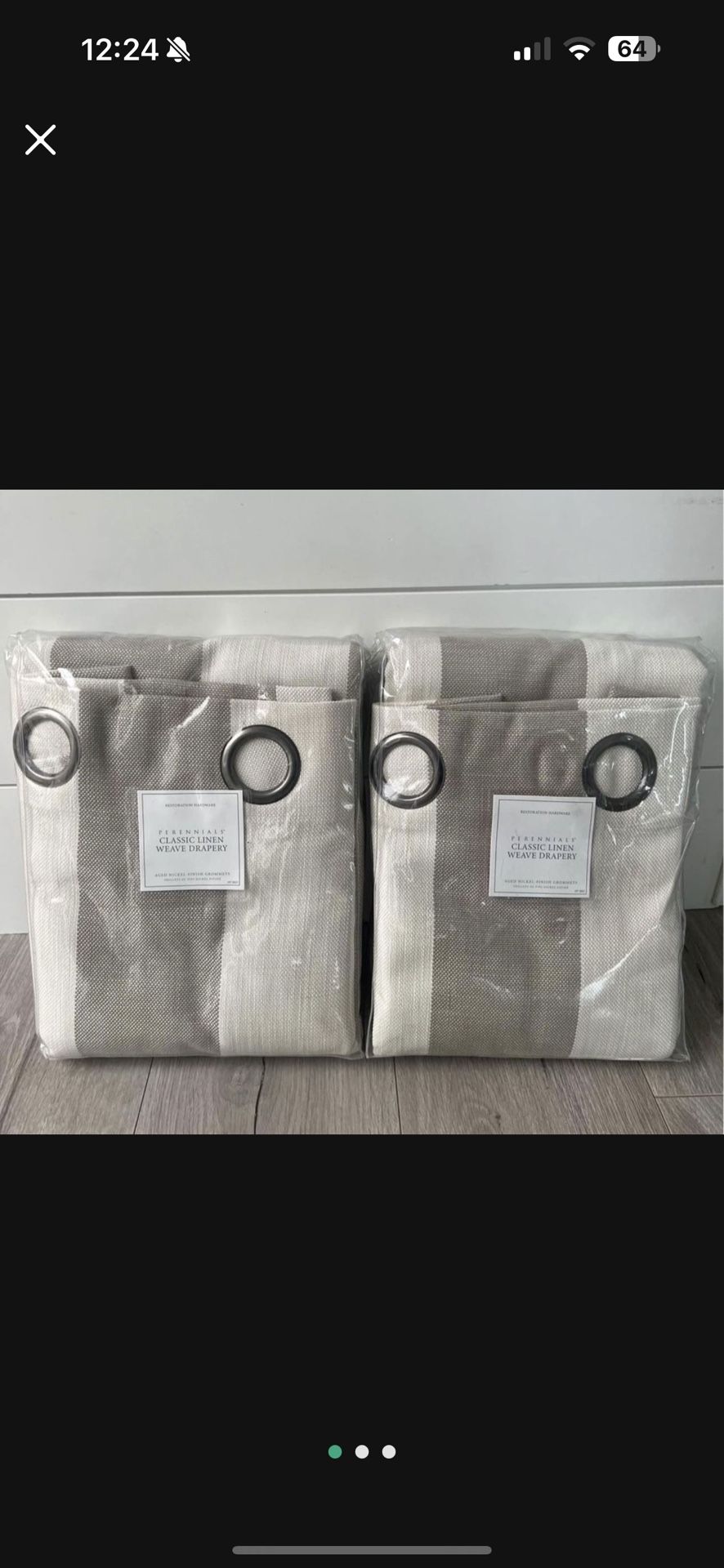 RH Restoration Hardware Perennials Classic Linen Weave Drapery Outdoor