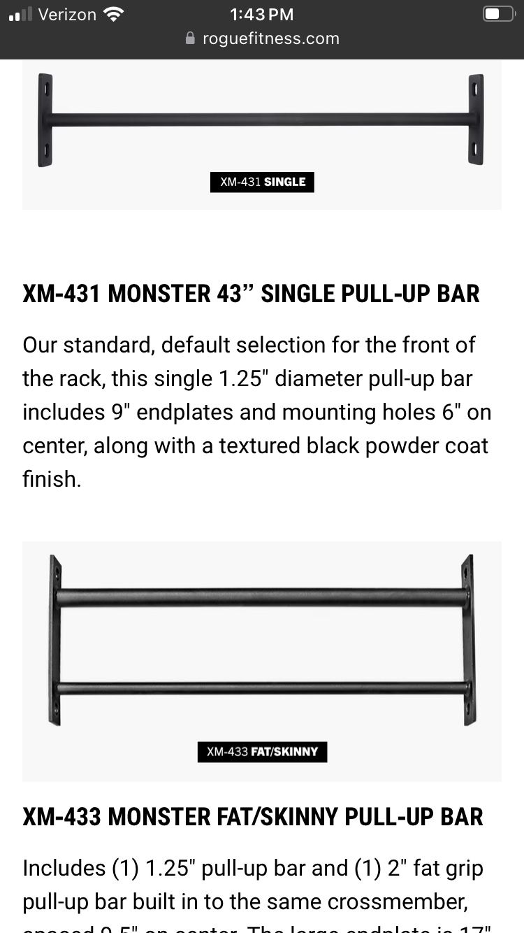 Rogue Fitness RM MONSTER Power Rack With Double Fat Skinny
