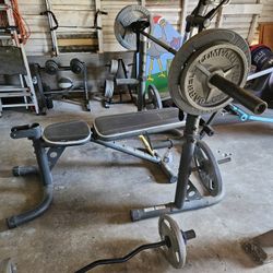 Weight Bench With 320 Pounds Of Weights 