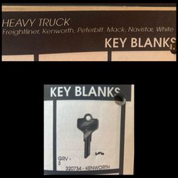 Key Blank,320734 KENWORTH GRV-3,FREIGHTLINER, Peterbilt, Mack, Navistar, White