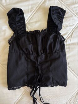 black lace up corset top 🖤