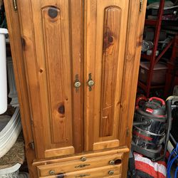 Vintage Solid Wood Armoire 