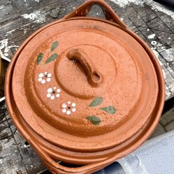 Handmade Terracotta Clay Casserole Dish w/ Lid – 9” – Only $9