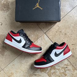 Jordan 1 Low “Bred Toe” Size 10.5 MEN