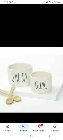 New Rae Dunn Guacamole And Salsa Bowl Set White Ceramic Taco Night New In box