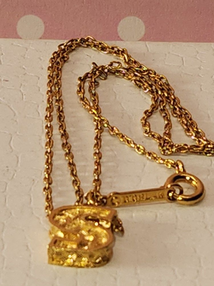 #1769, D'Orlan VINTAGE 1960's fine jewelry, Necklace 7"in, S PENDANT