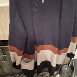 Color Block Cardigan Sweater 