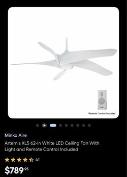Minka Aire Artemis XL5 62-in White LED Ceiling Fan