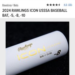 Baseball bat: Rawlings Icon, 32”, -8