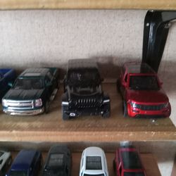 Die cast cars and trucks