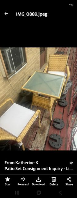 Laban 3 pc Bistro Set Plus Covers and Weights Slightly used