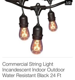 Hampton Bay 24 ft 12-Bulb Commercial String Light Incandescent Indoor Outdoor Water Resistant