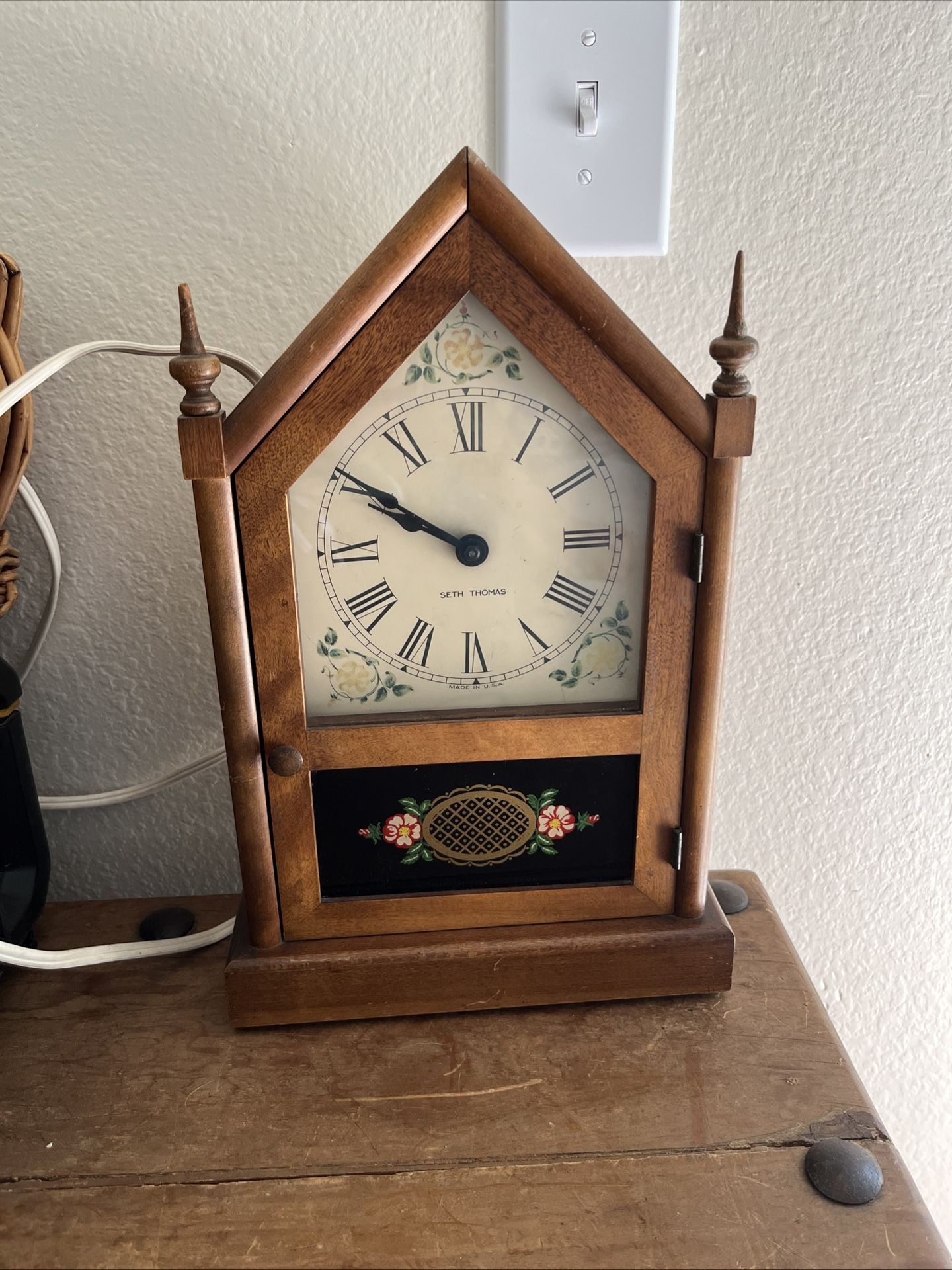 Working Seth Thomas Sharon Cathedral Mantel Clock