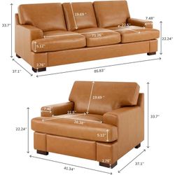 Leather Sofa and Chair Living Room Set