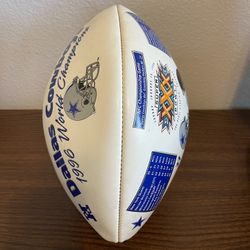 1996 Dallas Cowboys Super Bowl 30 World Champions, Leather Football Wilson