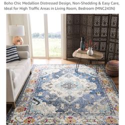 Monaco Collection Area Rug 8’x10’ Navy & Light Blue