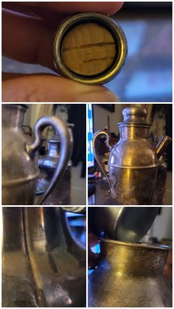 Antique Brass Pitcher with Cork Stopper