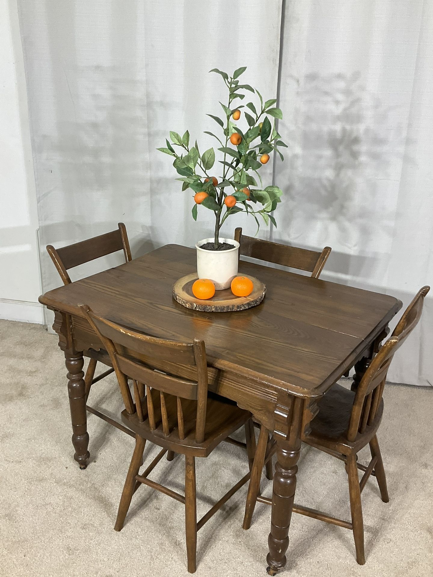 Super Cute Compact Kitchen Table & 4 Chairs SOLID WOOD