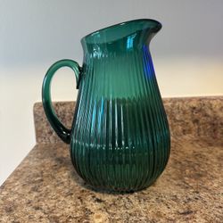 Green Glass Pitcher Or Vase