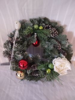 12-in Diameter Festive Christmas Wreath 
